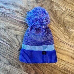 All In Motion Purple Fleece Cuffed Puff Beanie